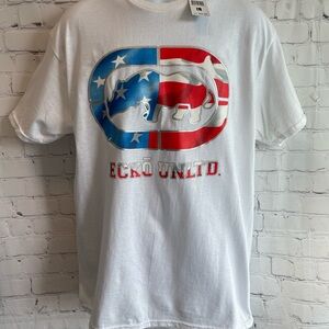 NWT Ecko Unlimited White and Red Short Sleeve Tee Size Large